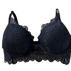 Victoria’s Secret Pink Super Push Up Bombshell padded lace bra Black 32DD